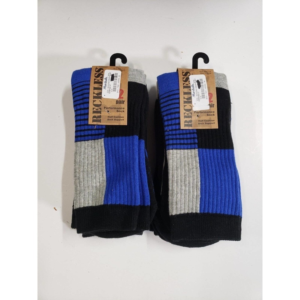 Reckless Socks Mens 7-12 Multicolor 4-Pack Performance Half Cushion Arch Support